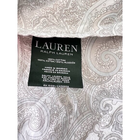 RALPH LAUREN Queen Flat Sheet Coral Beach 100% Cotton Paisley Taupe PRISTINE - Picture 12 of 16
